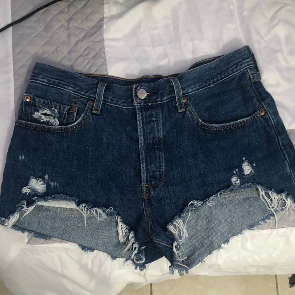 Levi’s high waisted ripped shorts